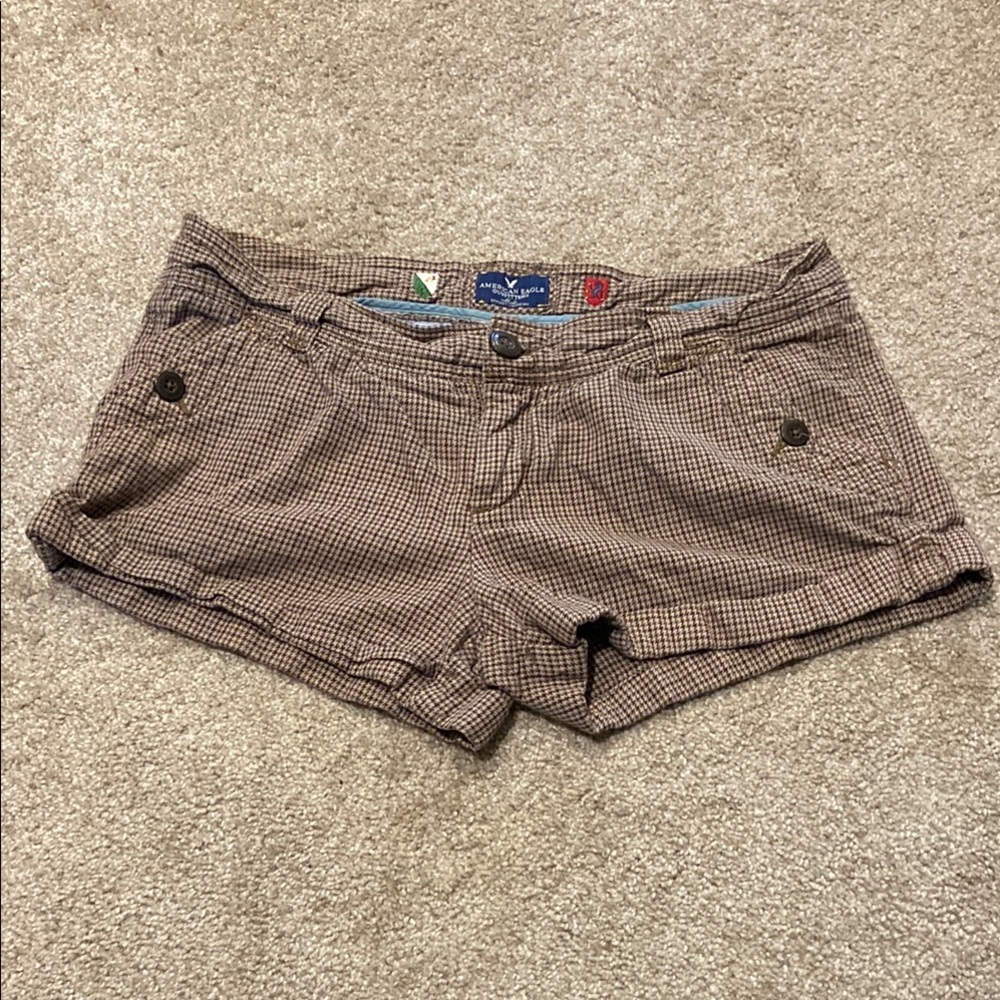 Vintage AEO Brown Houndstooth Shorts